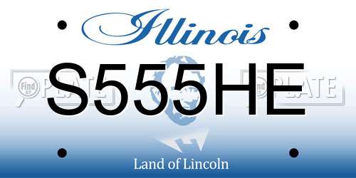 S555HE Illinois License Plate