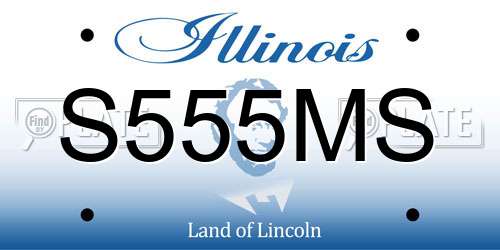 S555MS Illinois License Plate