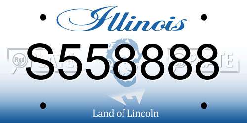 S558888 Illinois License Plate