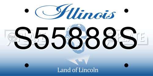 S55888S Illinois License Plate