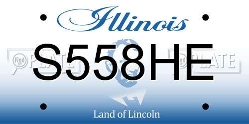 S558HE Illinois License Plate
