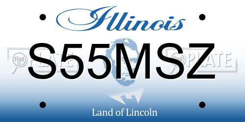 S55MSZ Illinois License Plate