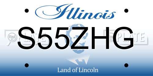 S55ZHG Illinois License Plate
