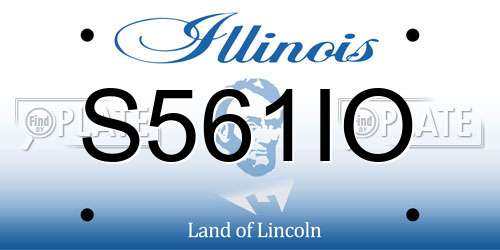 S561IO Illinois License Plate