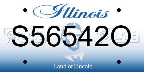 S56542O Illinois License Plate
