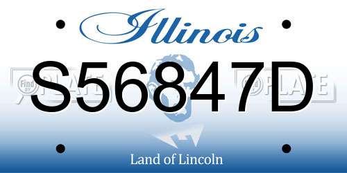 S56847D Illinois License Plate