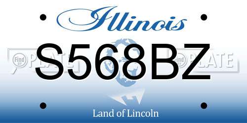 S568BZ Illinois License Plate