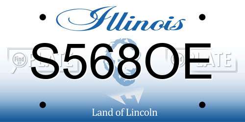 S568OE Illinois License Plate