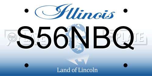 S56NBQ Illinois License Plate