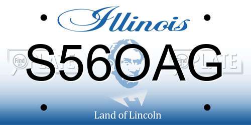 S56OAG Illinois License Plate