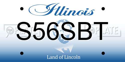S56SBT Illinois License Plate
