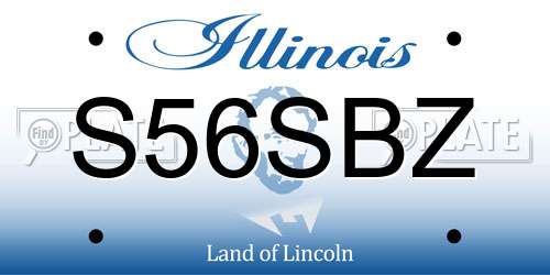 S56SBZ Illinois License Plate