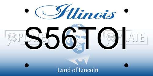 S56TOI Illinois License Plate