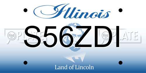 S56ZDI Illinois License Plate