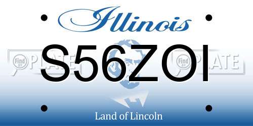 S56ZOI Illinois License Plate