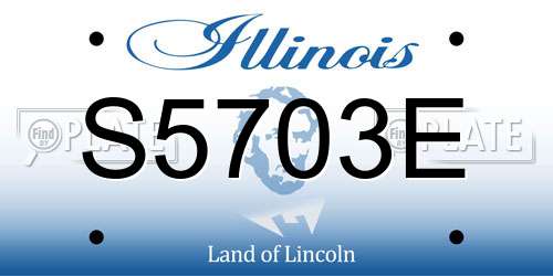 S5703E Illinois License Plate