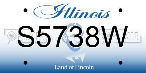 S5738W Illinois License Plate
