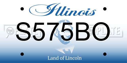 S575BO Illinois License Plate