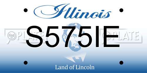 S575IE Illinois License Plate