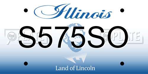 S575SO Illinois License Plate