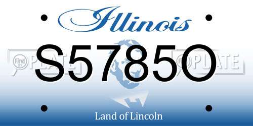 S5785O Illinois License Plate
