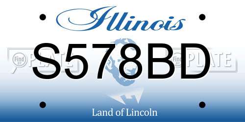 S578BD Illinois License Plate