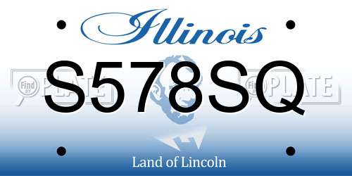 S578SQ Illinois License Plate