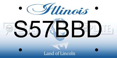 S57BBD Illinois License Plate