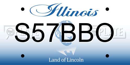S57BBO Illinois License Plate