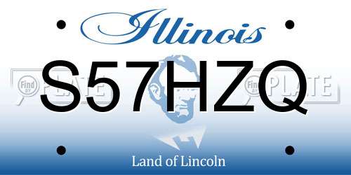 S57HZQ Illinois License Plate