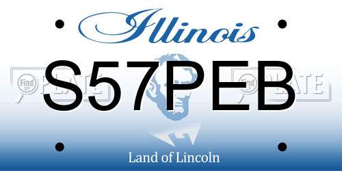 S57PEB Illinois License Plate