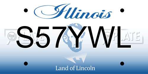 S57YWL Illinois License Plate