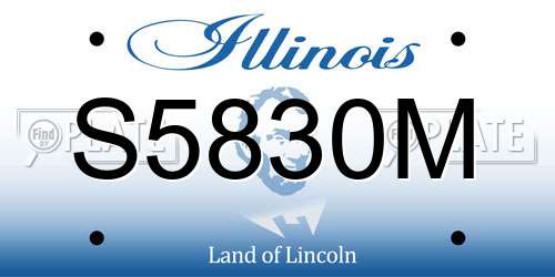 S5830M Illinois License Plate