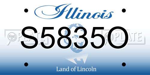 S5835O Illinois License Plate