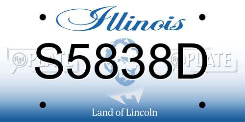S5838D Illinois License Plate