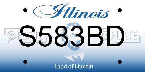 S583BD Illinois License Plate