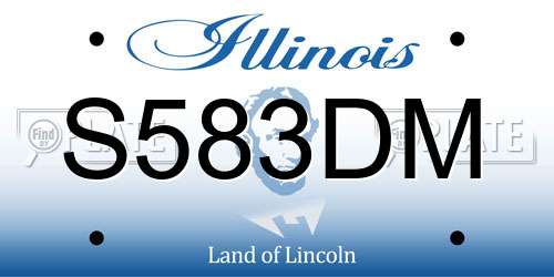 S583DM Illinois License Plate
