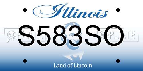 S583SO Illinois License Plate
