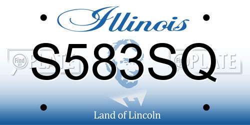 S583SQ Illinois License Plate