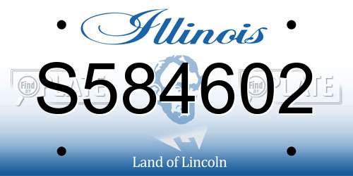 S584602 Illinois License Plate