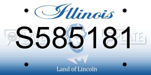 S585181 Illinois License Plate