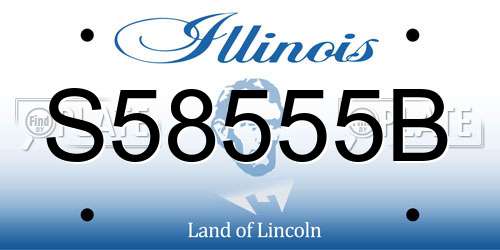 S58555B Illinois License Plate