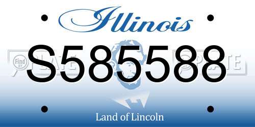 S585588 Illinois License Plate