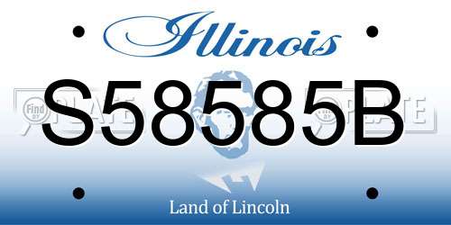 S58585B Illinois License Plate