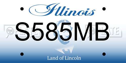 S585MB Illinois License Plate