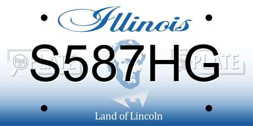 S587HG Illinois License Plate