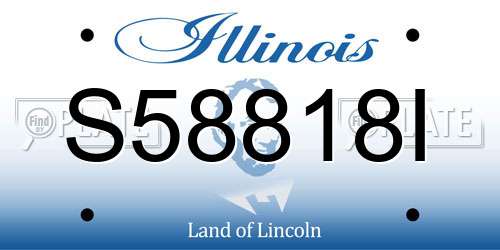 S58818I Illinois License Plate