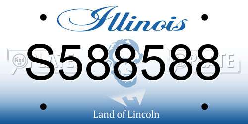 S588588 Illinois License Plate