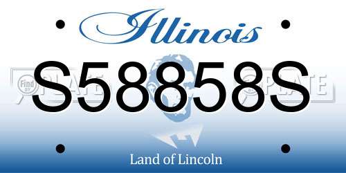 S58858S Illinois License Plate