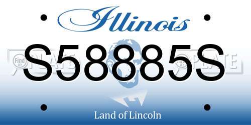 S58885S Illinois License Plate